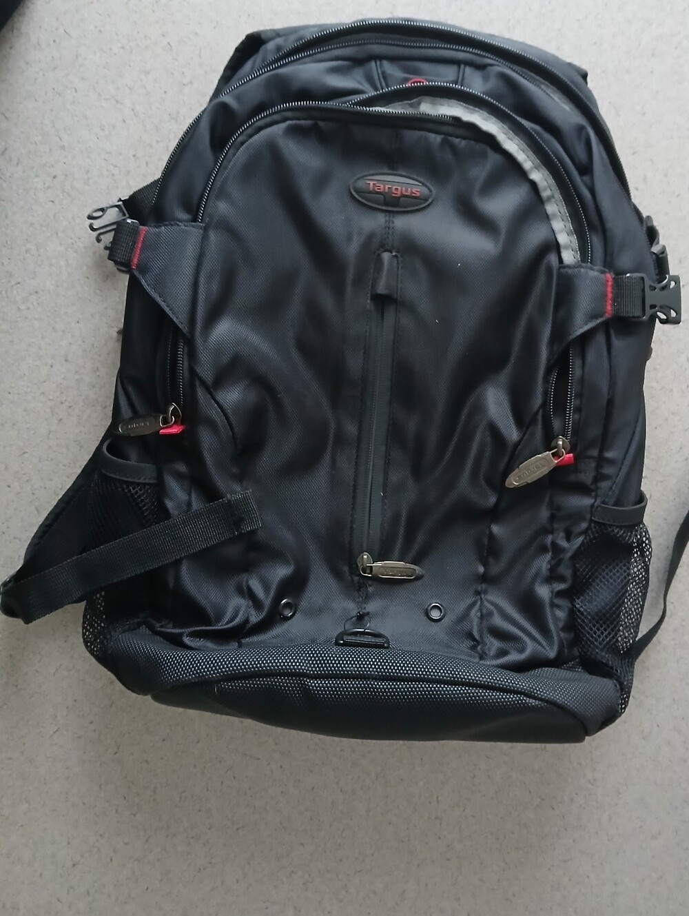 Targus Black Laptop Backpack with Red Accents